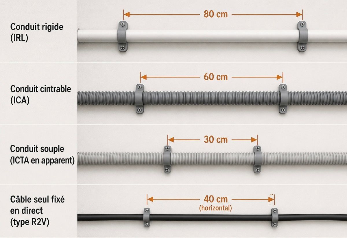 fixation câble électrique
